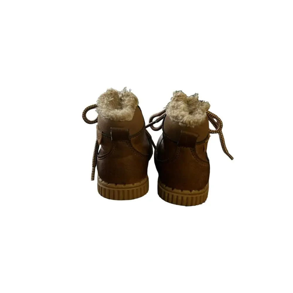 OshKosh Haskell Ankle Boots Unisex Kids Sz 5 Brown Classic Round Toe Lace Up